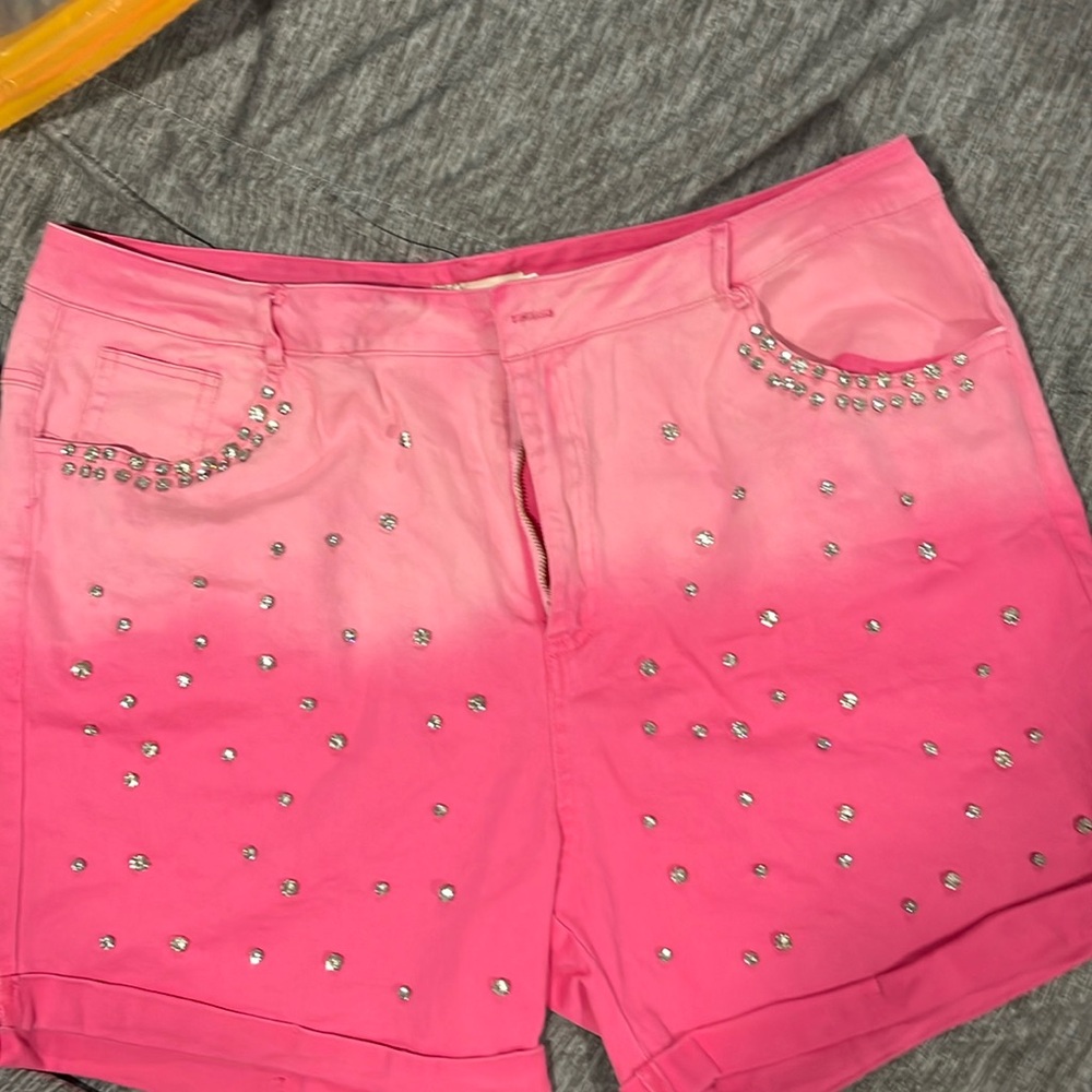 Southern stitch pink ombré with rhinestones